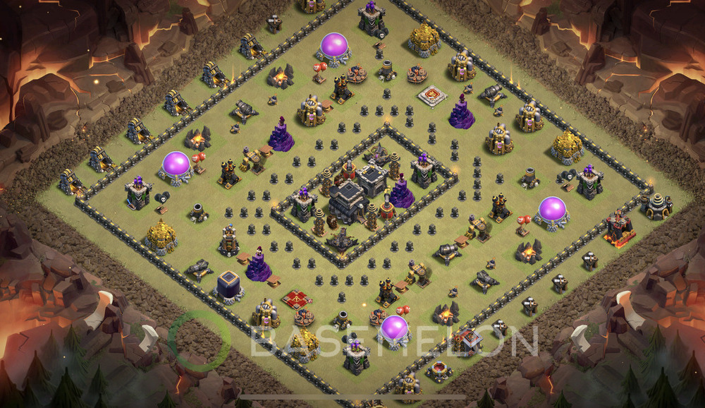 Town Hall Level 9 War Base Design 2024, Anti Everything, Hybrid, Layout #1045