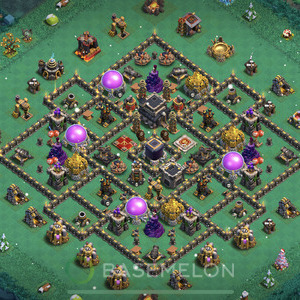 Rathaus Level 9 Farmen Base 2025, Anti 3 Sterne, Hybrid, Layout #1065