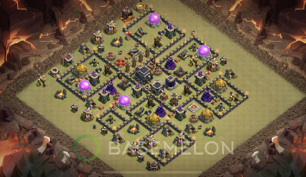 Town Hall Level 9 War Base Design 2025, Anti Everything, Hybrid, Layout #1082