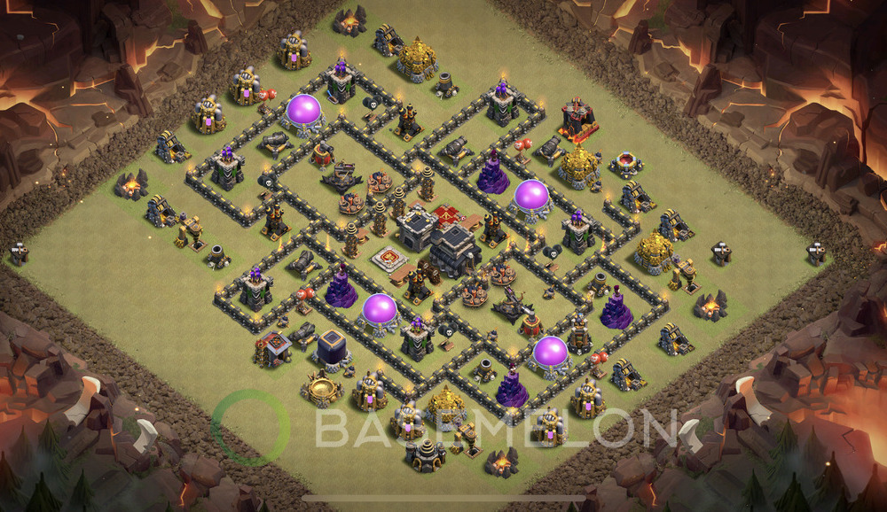 Town Hall Level 9 War Base Design 2024, Anti 3 Stars, Anti Air, Layout #1107