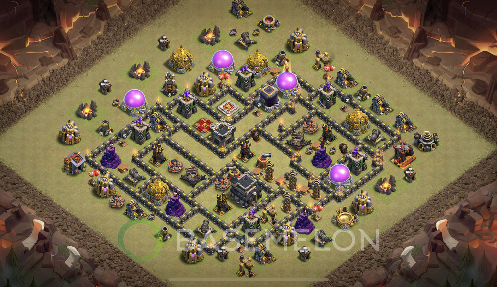 Town Hall Level 9 War Base Design 2024, Anti Everything, Layout #1112