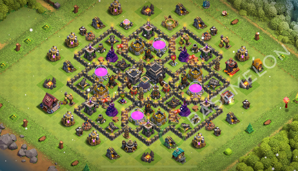 Aldea del Ayuntamiento Nivel 9 para Defensa, Anti 2 Estrellas, Híbrido Diseño 2026, #1140