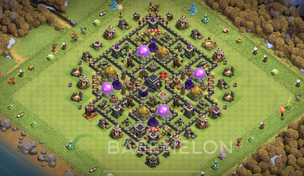 Town Hall Level 9 Farm Base Design 2024, Anti Air, Hybrid, Layout #1148