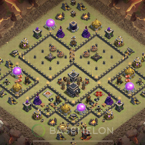Rathaus Level 9 Krieg Base 2025, Anti 3 Sterne, Anti Alles, Layout #1150