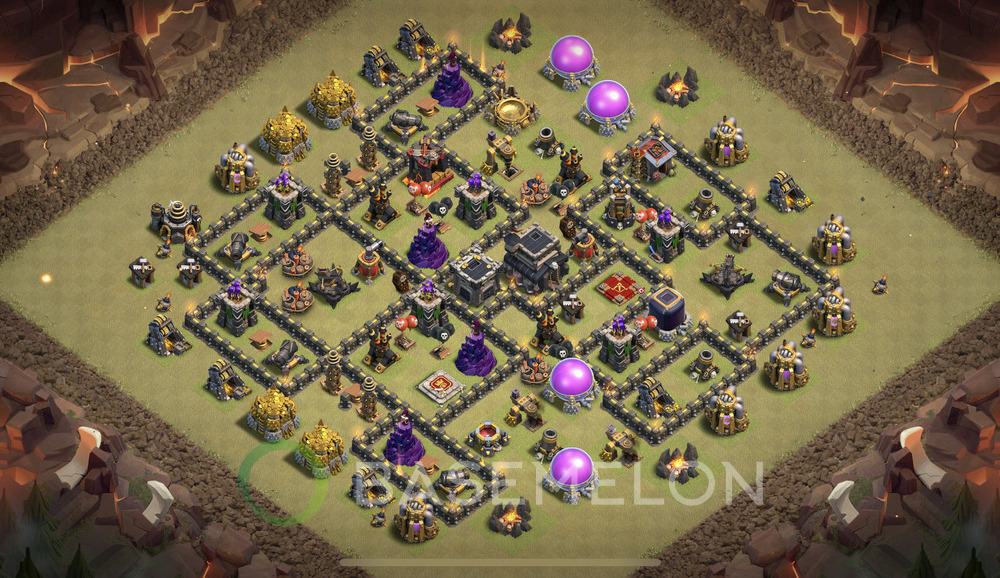 Town Hall Level 9 War Base Design 2025, Anti Air, Layout #1176