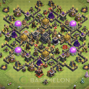 Rathaus Level 9 Farmen Base, Anti Air, Hybrid, Layout #126
