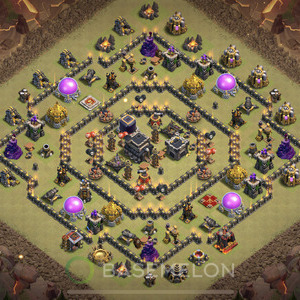 Rathaus Level 9 Krieg Base, Anti 3 Sterne, Hybrid, Layout #127