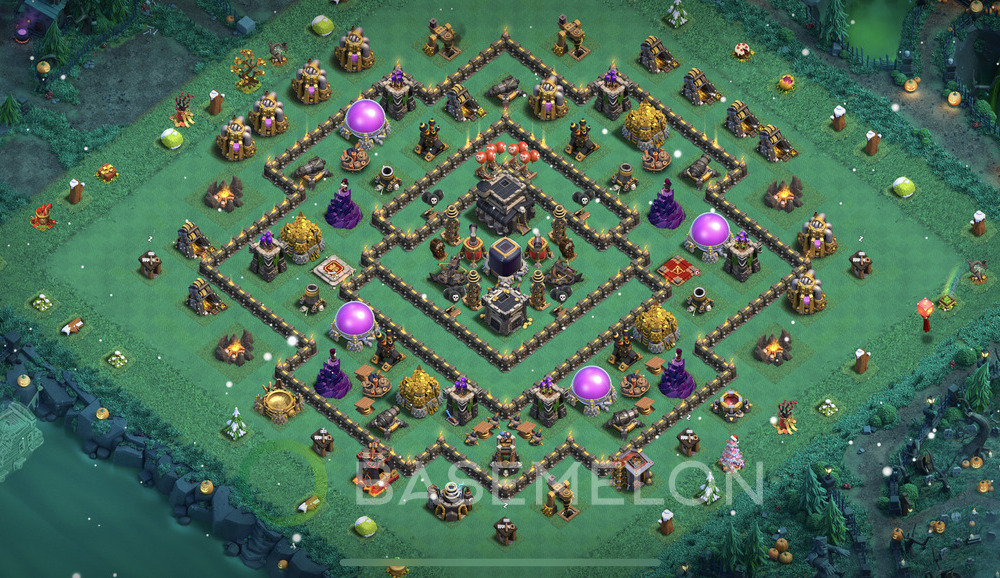 Town Hall Level 9 Farm Base Design 2025, Hybrid, Layout #1275