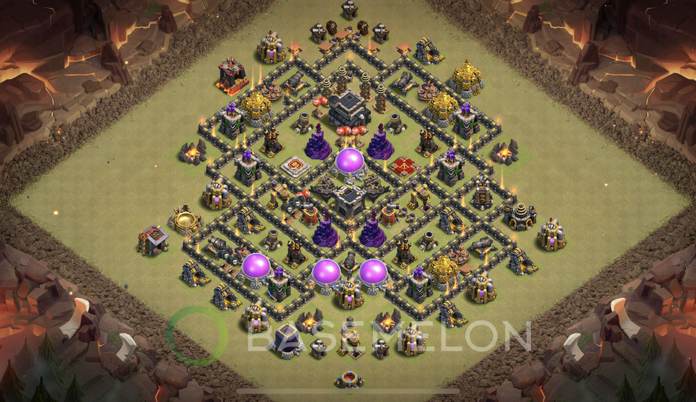 Town Hall Level 9 War Base Design 2025, Anti Everything, Layout #1304