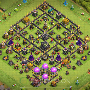 Rathaus Level 9 Verteidigung Base 2025, Anti 3 Sterne, Anti Air, Layout #131