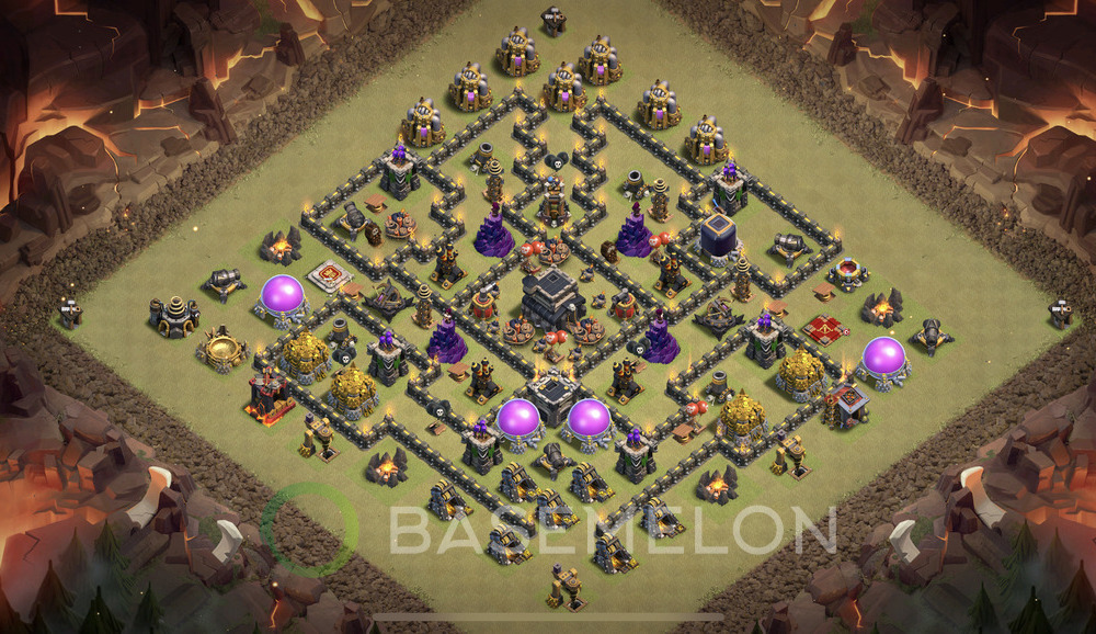 Town Hall Level 9 War Base Design 2025, Anti 3 Stars, Anti Everything, Layout #1336