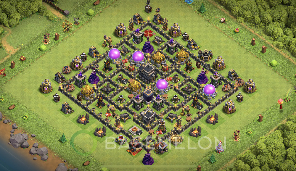 Town Hall Level 9 Farm Base Design 2025, Max Levels, Hybrid, Layout #1360