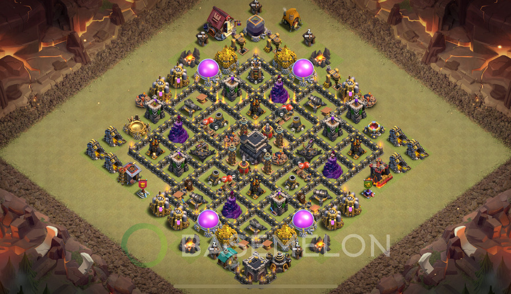 Town Hall Level 9 War Base Design 2025, Anti 2 Stars, Layout #1503