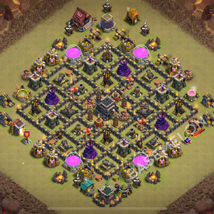 Town Hall Level 9 War Base Design 2025, Anti 2 Stars, Layout #1503