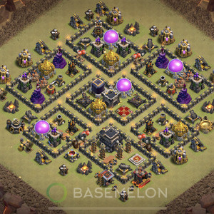 Rathaus Level 9 Krieg Base 2025, Anti Air, Hybrid, Layout #1510
