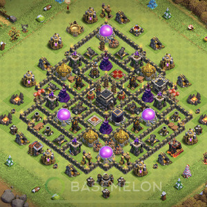 Town Hall Level 9 Farm Base Design, Anti Everything, Hybrid, Layout #154