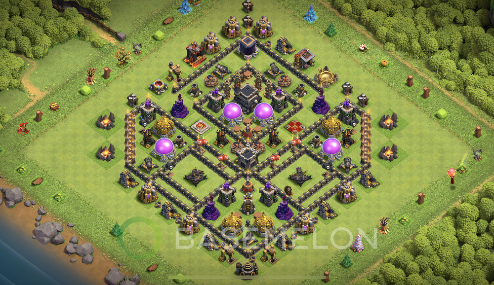 Town Hall Level 9 Trophy/Defense Base Design 2024, Anti GoWipe, Layout #160