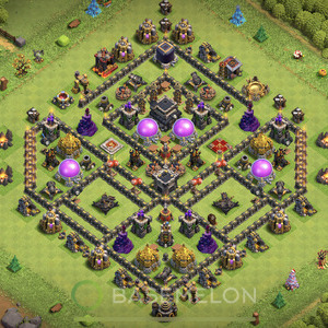 Rathaus Level 9 Verteidigung Base, Anti GoWipe, Layout #160