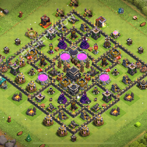 Town Hall Level 9 Farm Base Design 2026, Max Levels, Hybrid, Layout #1610