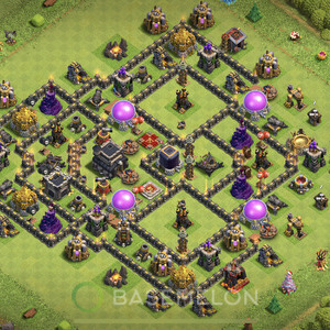 Rathaus Level 9 Farmen Base 2025, Anti Alles, Hybrid, Layout #1623
