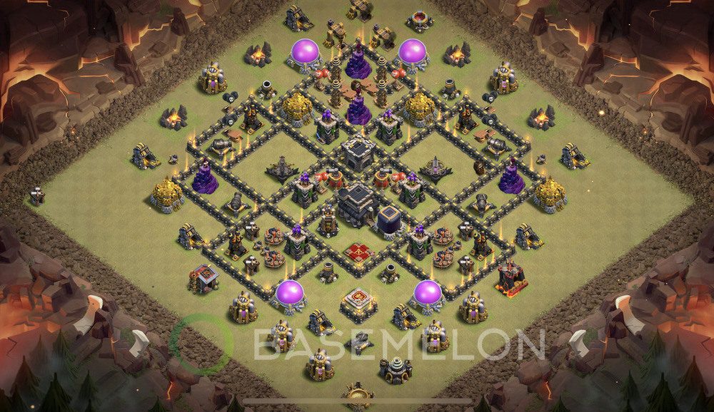 Town Hall Level 9 War Base Design 2025, Anti 2 Stars, Anti Everything, Layout #1628