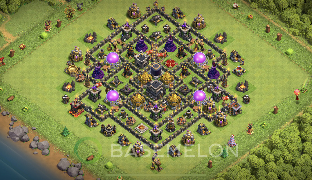 Town Hall Level 9 Farm Base Design 2025, Max Levels, Anti Everything, Layout #1638