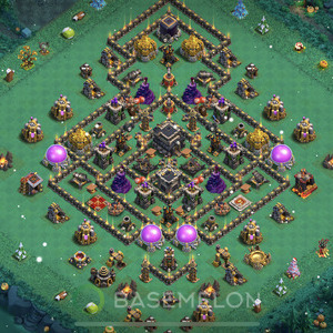 Rathaus Level 9 Verteidigung Base 2025, Max Level, Layout #1656