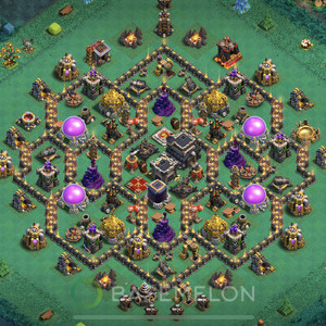 Town Hall Level 9 Farm Base Design 2025, Max Levels, Hybrid, Layout #1735