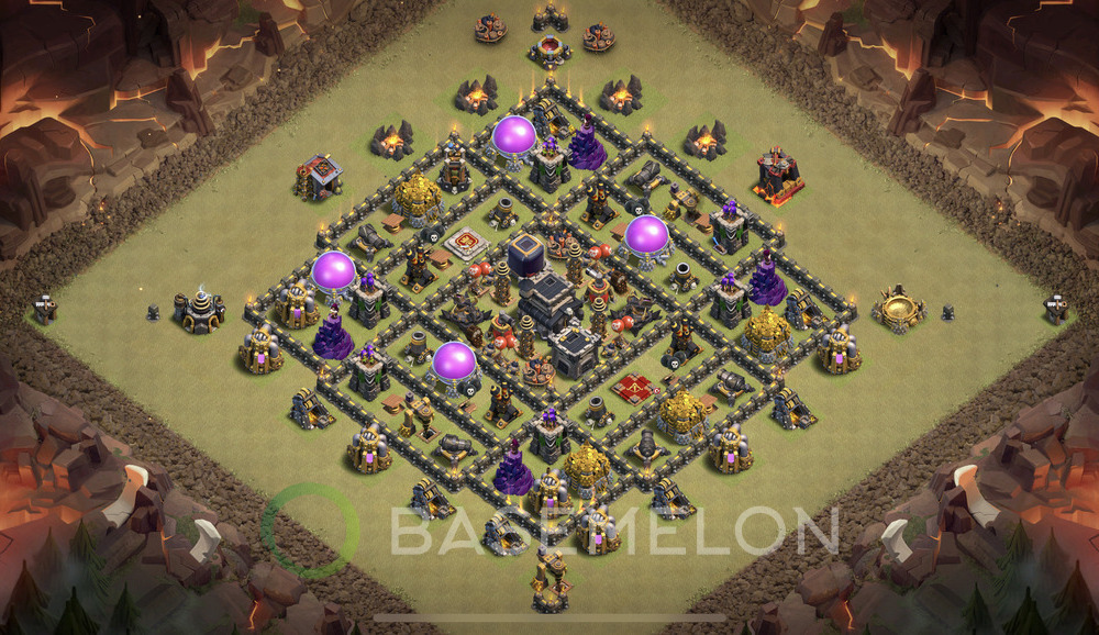 Town Hall Level 9 War Base Design 2025, Anti 2 Stars, Anti Air, Layout #1756