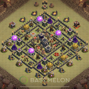 Rathaus Level 9 Krieg Base 2025, Anti 2 Sterne, Anti Air, Layout #1756