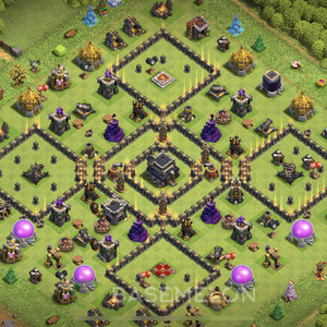 Rathaus Level 9 Verteidigung Base 2025, Unbesiegbar, Anti Alles, Layout #1854