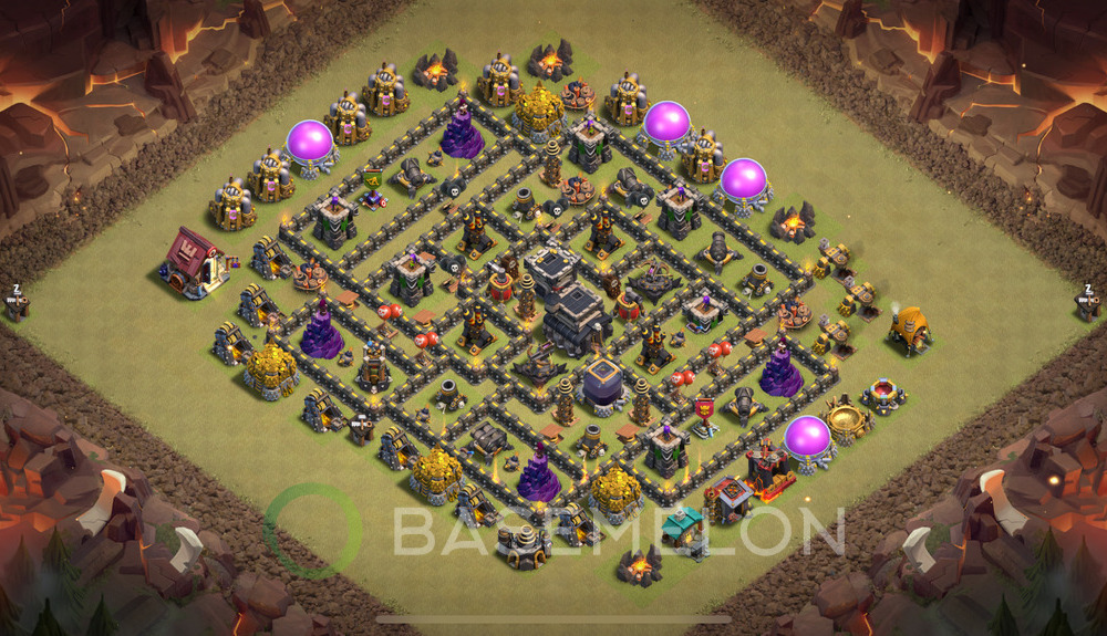 Town Hall Level 9 War Base Design 2025, Max Levels, Anti Everything, Layout #1891