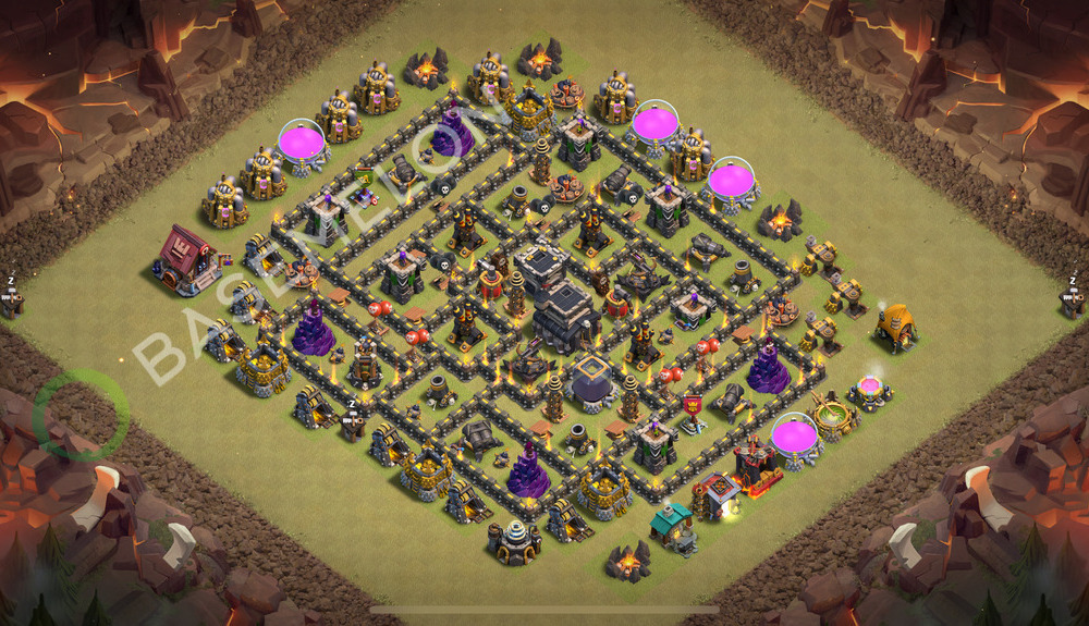Town Hall Level 9 War Base Design 2026, Max Levels, Anti Everything, Layout #1891