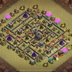 Town Hall Level 9 War Base Design 2025, Max Levels, Anti Everything, Layout #1891