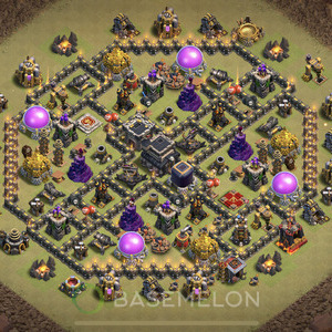 Rathaus Level 9 Krieg Base 2025, Anti Alles, Hybrid, Layout #1911