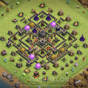 Rathaus Level 9 Verteidigung Base 2025, Anti 3 Sterne, Anti Alles, Layout #1915