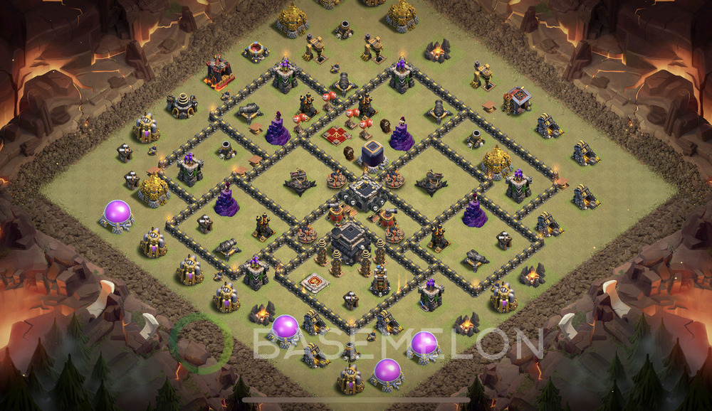 Town Hall Level 9 War Base Design 2025, Anti 3 Stars, Anti Everything, Layout #1946