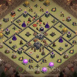 Rathaus Level 9 Krieg Base 2025, Anti 3 Sterne, Anti Alles, Layout #1946