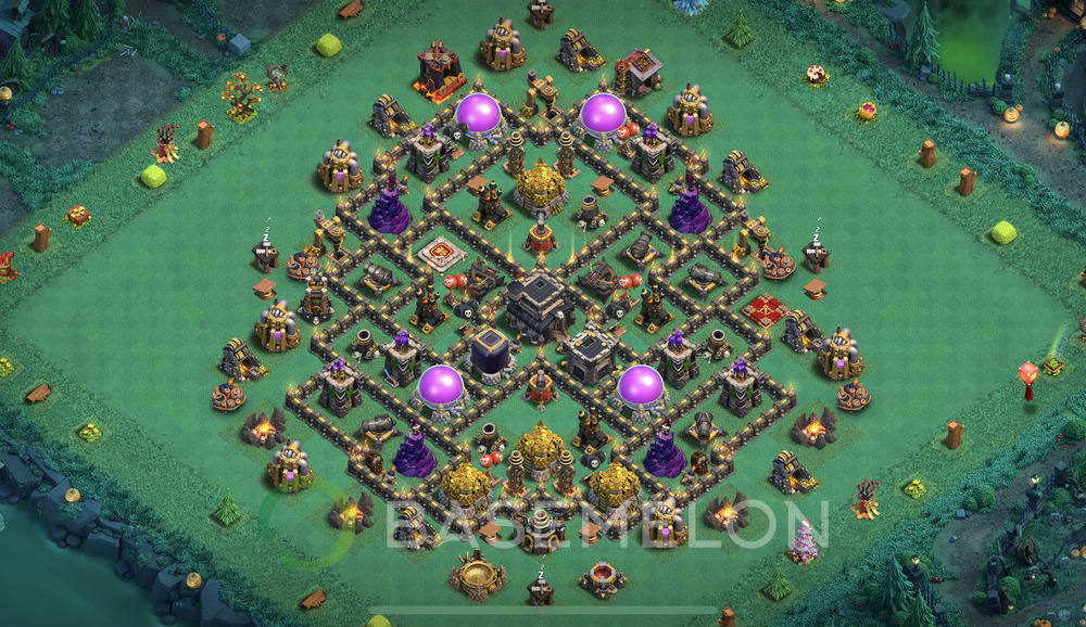 Town Hall Level 9 Farm Base Design 2025, Max Levels, Anti Air, Layout #2048