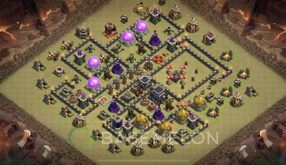 Town Hall Level 9 War Base Design 2025, Max Levels, Anti Air, Layout #2064