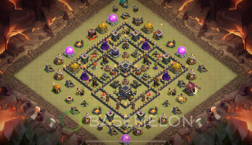 Town Hall Level 9 War Base Design 2025, Anti 3 Stars, Anti Air, Layout #208