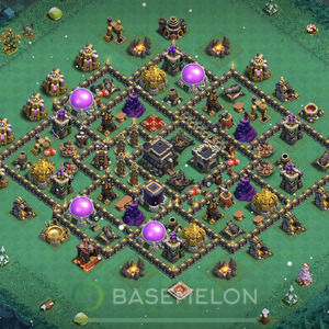 Rathaus Level 9 Verteidigung Base 2025, Max Level, Anti Alles, Layout #2083