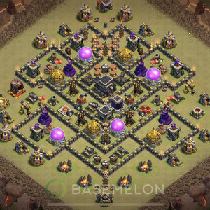 Town Hall Level 9 War Base Design 2025, Anti 2 Stars, Anti Everything, Layout #2112