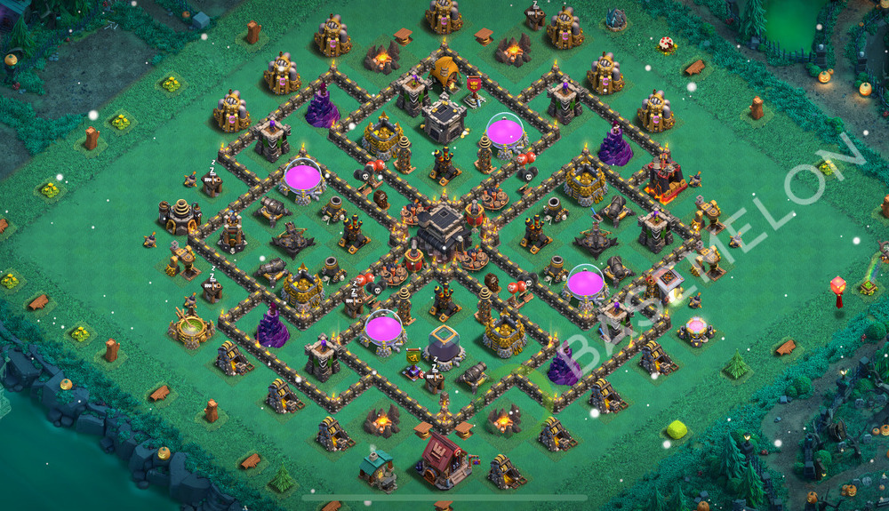 Aldea del Ayuntamiento Nivel 9 para Defensa, Anti 3 Estrellas, Anti Aéreo Diseño 2026, #212