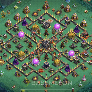Rathaus Level 9 Verteidigung Base, Anti 3 Sterne, Anti Air, Layout #212
