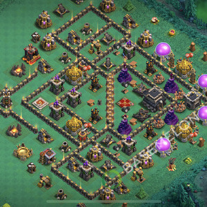 Town Hall Level 9 Trophy/Defense Base Design 2025, Anti Everything, Layout #2260