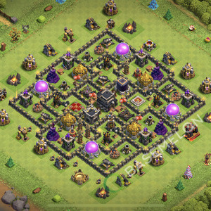 Town Hall Level 9 Farm Base Design 2025, Anti Everything, Hybrid, Layout #2290