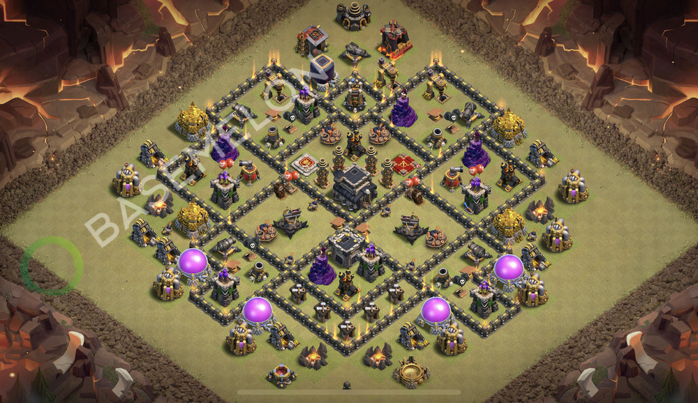 Town Hall Level 9 War Base Design 2025, Anti 3 Stars, Anti Everything, Layout #2298