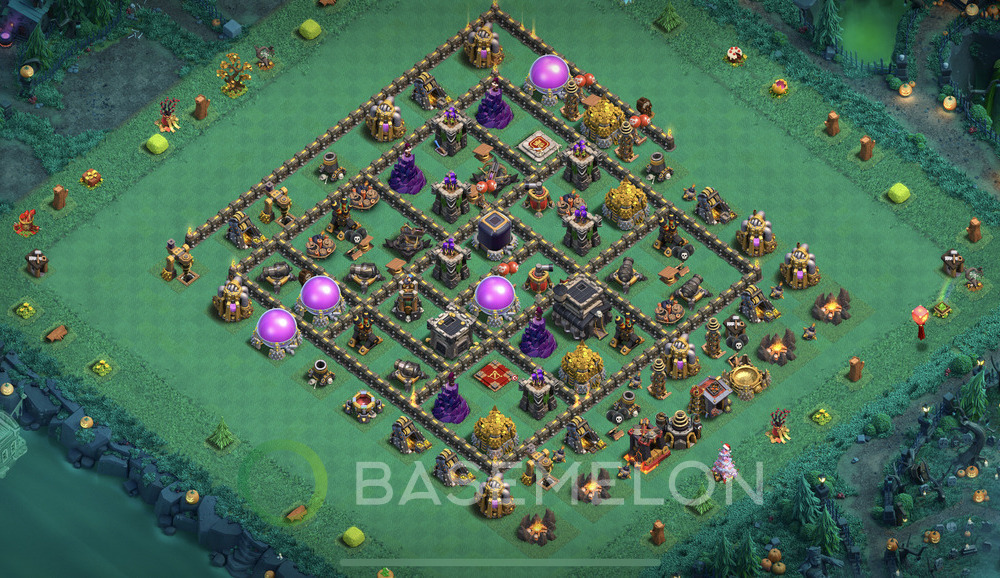 Town Hall Level 9 Trophy/Defense Base Design 2024, Anti Air, Layout #231