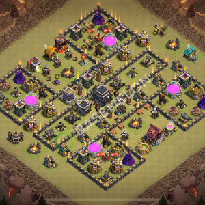 Town Hall Level 9 War Base Design 2026, Anti Everything, Hybrid, Layout #2322